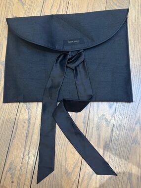 Zaheem Jamal oversized Black Envelope Clutch with Satin Tie